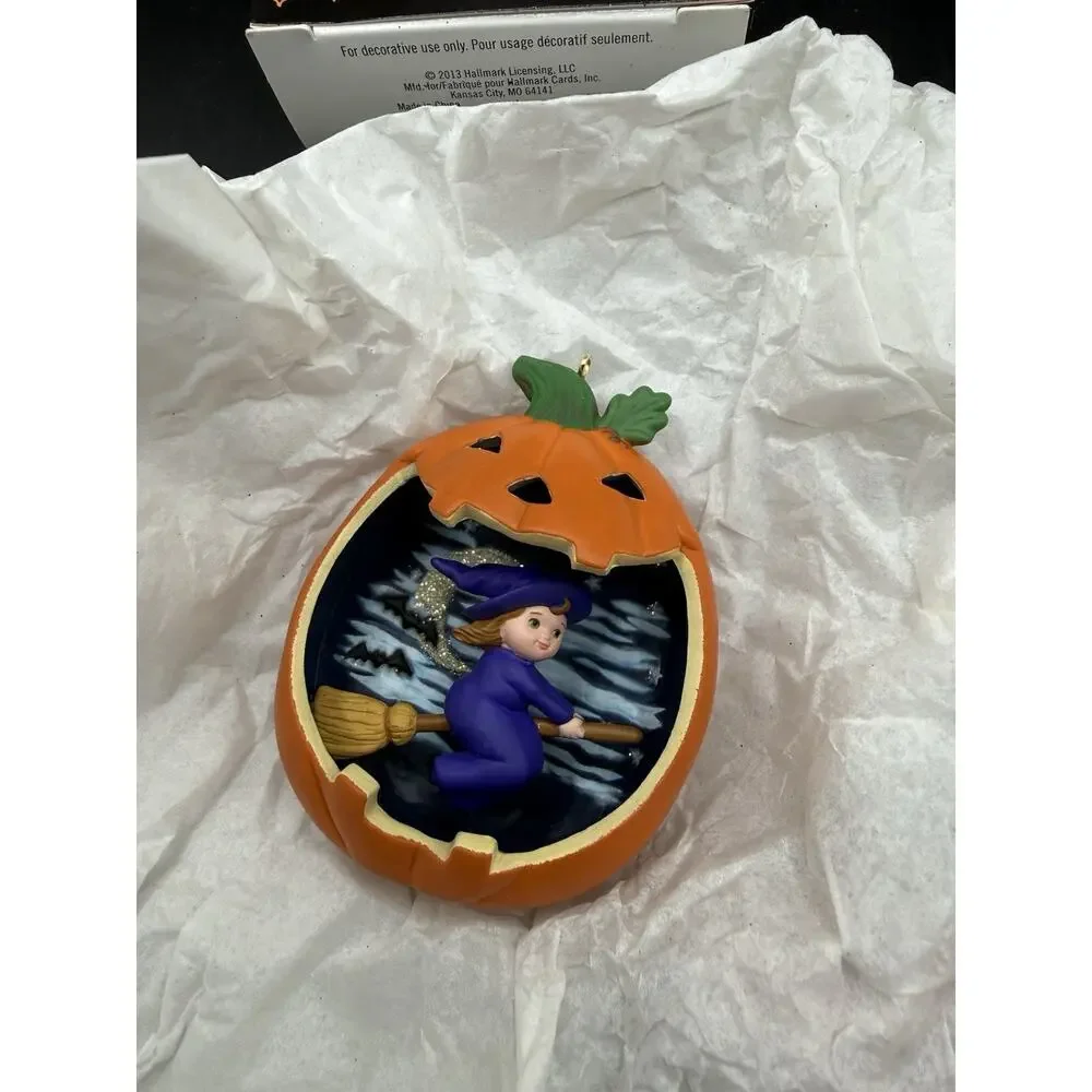 Happy Halloween Hallmark Ornament Flying Witch #1 In Series Artist Signed! -44D